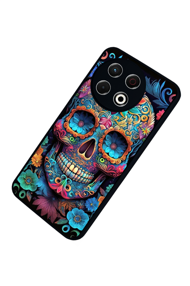 Tecno Spark 30 Pro Uyumlu KuruKafa Tasarımlı Glossy Premium Kılıf