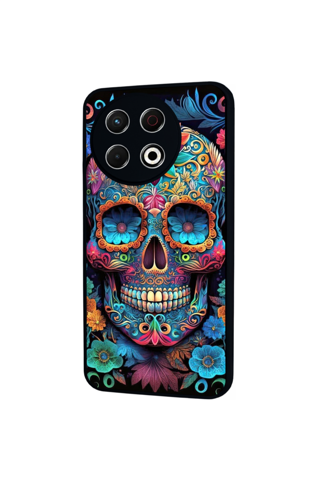 Tecno Spark 30 Pro Uyumlu KuruKafa Tasarımlı Glossy Premium Kılıf