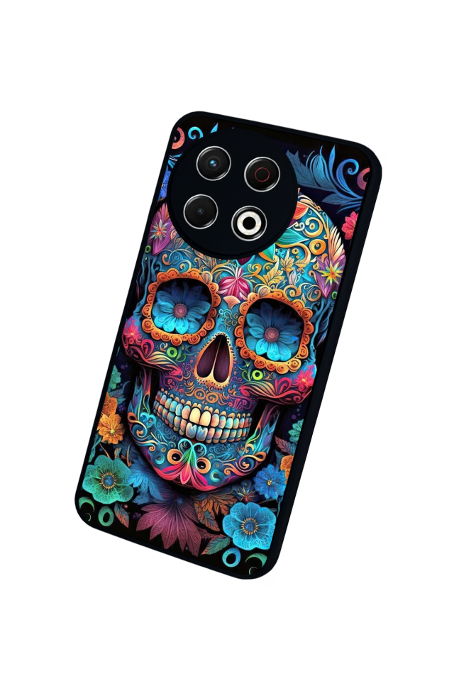 Tecno Spark 30 Pro Uyumlu KuruKafa Tasarımlı Glossy Premium Kılıf