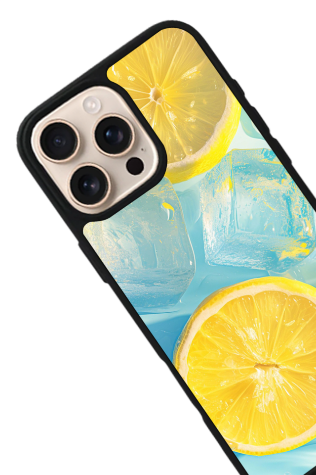 iPhone 14 Pro Uyumlu Limon Tasarımlı Glossy Premium Kılıf