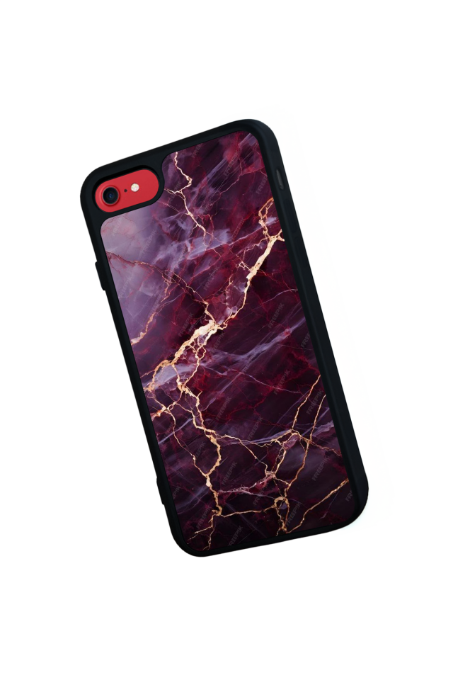 iPhone SE Uyumlu Mermer Marble Tasarımlı Glossy Premium Kılıf