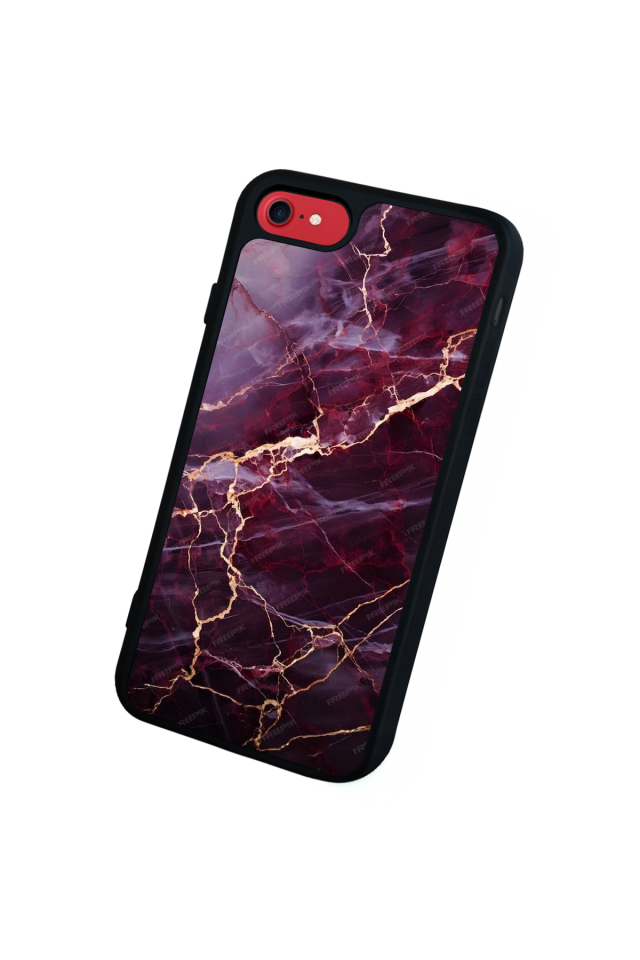 iPhone SE Uyumlu Mermer Marble Tasarımlı Glossy Premium Kılıf