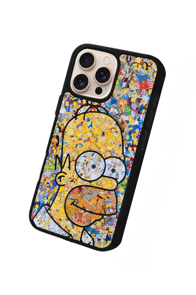 iPhone 16 Pro Uyumlu The Simpsons Tasarımlı Glossy Premium Kılıf