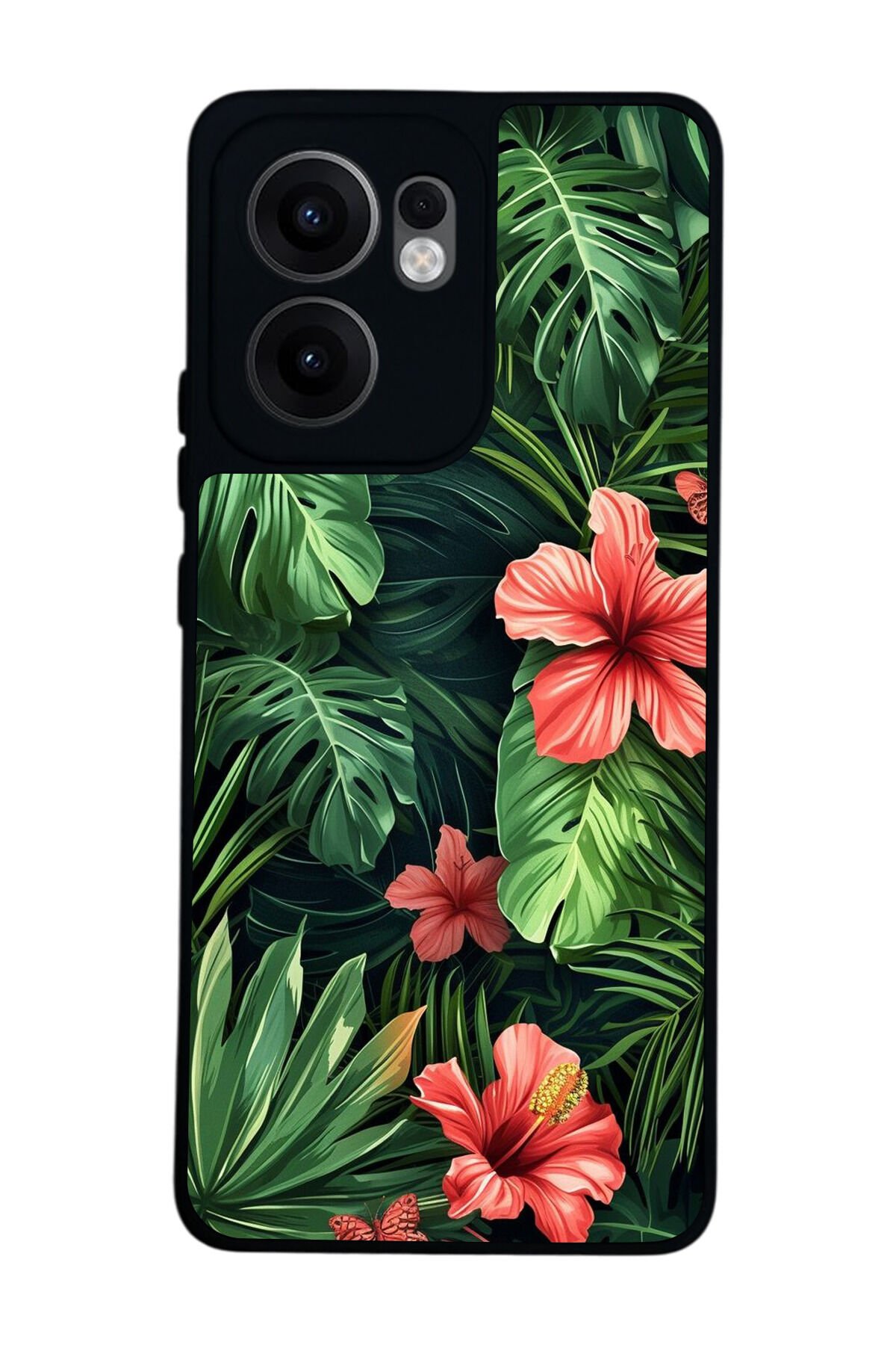 Oppo Reno 13F Uyumlu Botanik Tasarımlı Glossy Premium Kılıf
