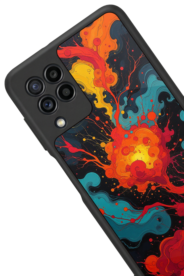 Samsung Galaxy M32 Uyumlu Abstract Tasarımlı Glossy Premium Kılıf