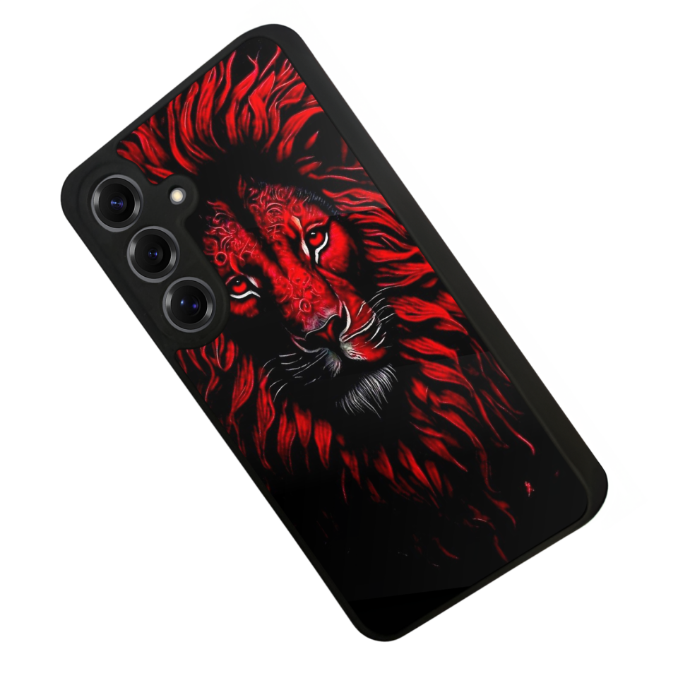 Samsung Galaxy S25 Uyumlu Aslan Tasarımlı Glossy Premium Kılıf