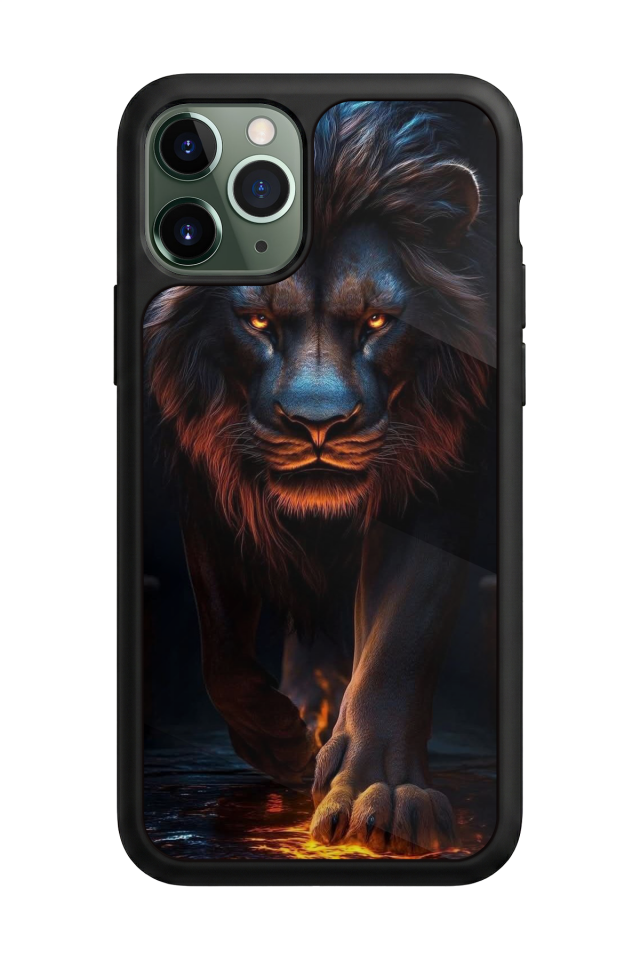 iPhone 11 Pro Max Uyumlu Aslan Tasarımlı Glossy Premium Kılıf