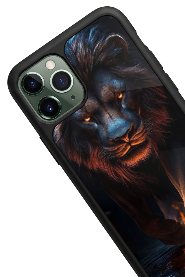 iPhone 11 Pro Max Uyumlu Aslan Tasarımlı Glossy Premium Kılıf