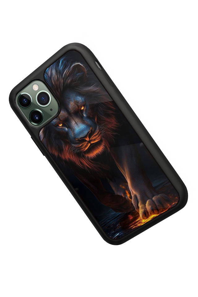 iPhone 11 Pro Max Uyumlu Aslan Tasarımlı Glossy Premium Kılıf