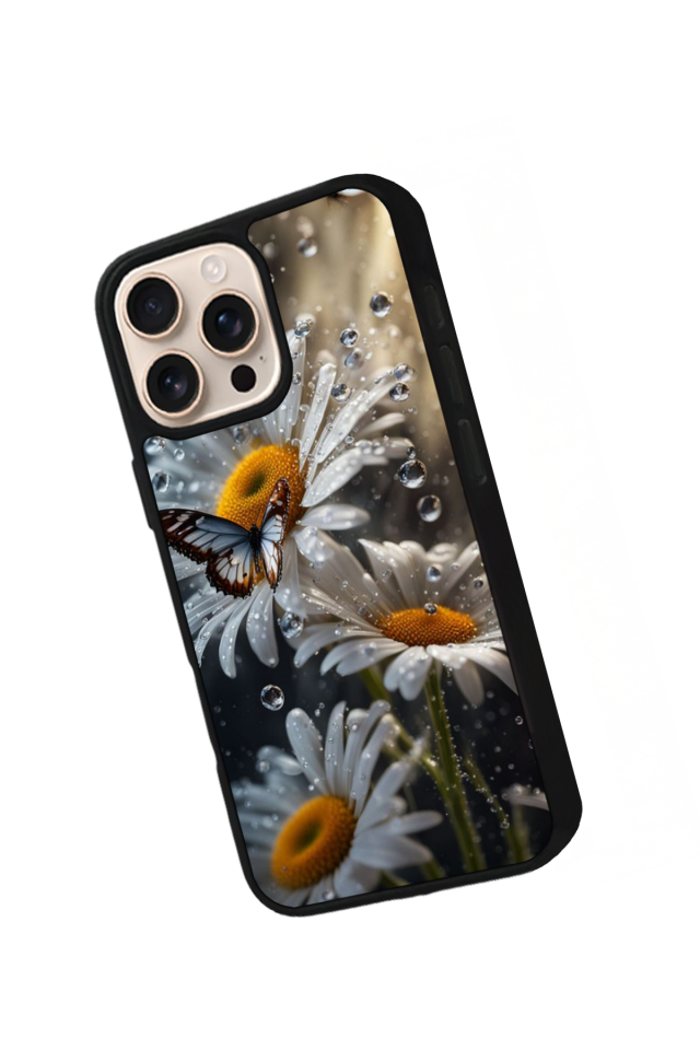 iPhone 16 Pro Max Uyumlu Cicek Tasarımlı Glossy Premium Kılıf