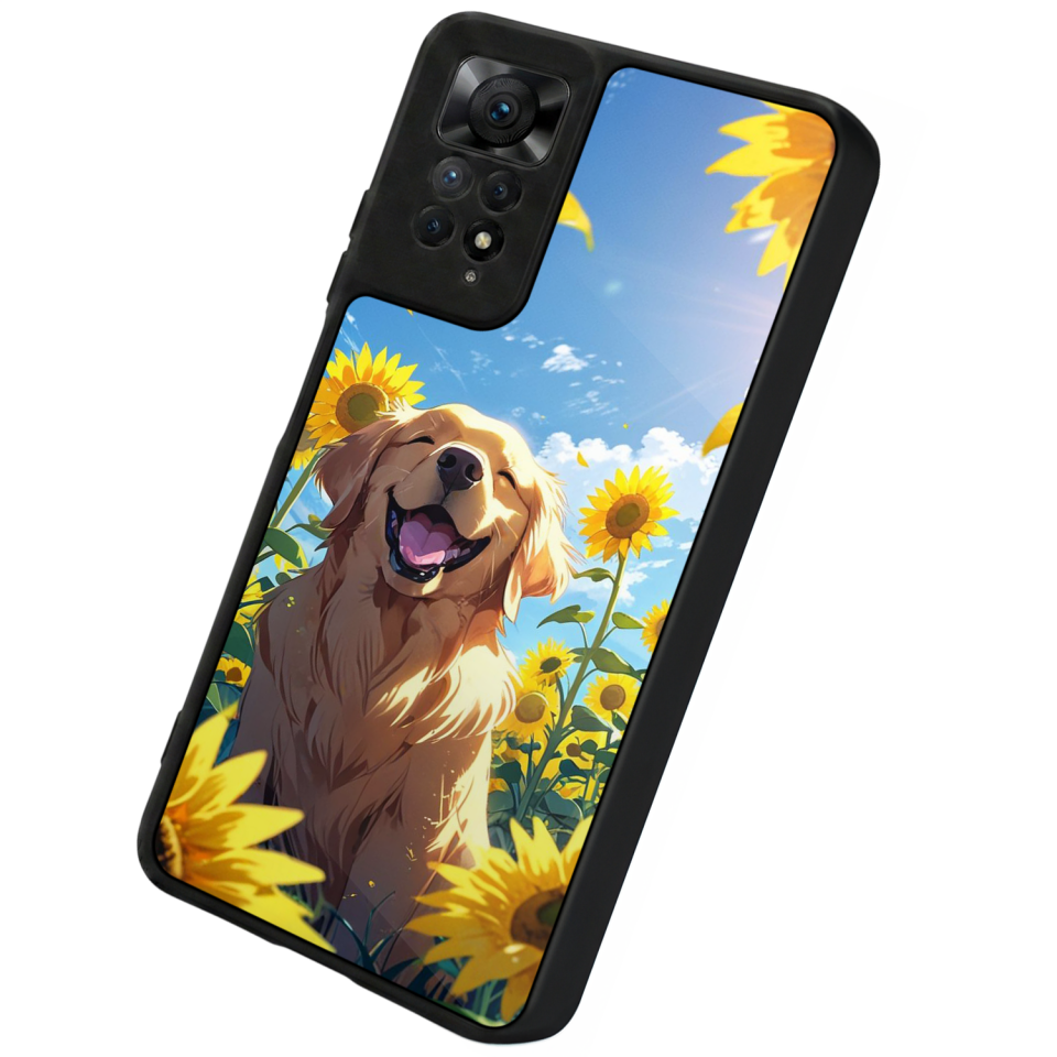 Xiaomi Redmi Note 12 Pro Uyumlu Golden Kopek Tasarımlı Glossy Premium Kılıf