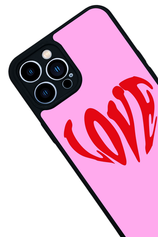 iPhone 13 Pro Max Uyumlu Kalp Love Tasarımlı Glossy Premium Kılıf