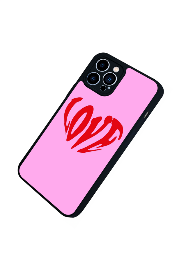 iPhone 13 Pro Max Uyumlu Kalp Love Tasarımlı Glossy Premium Kılıf