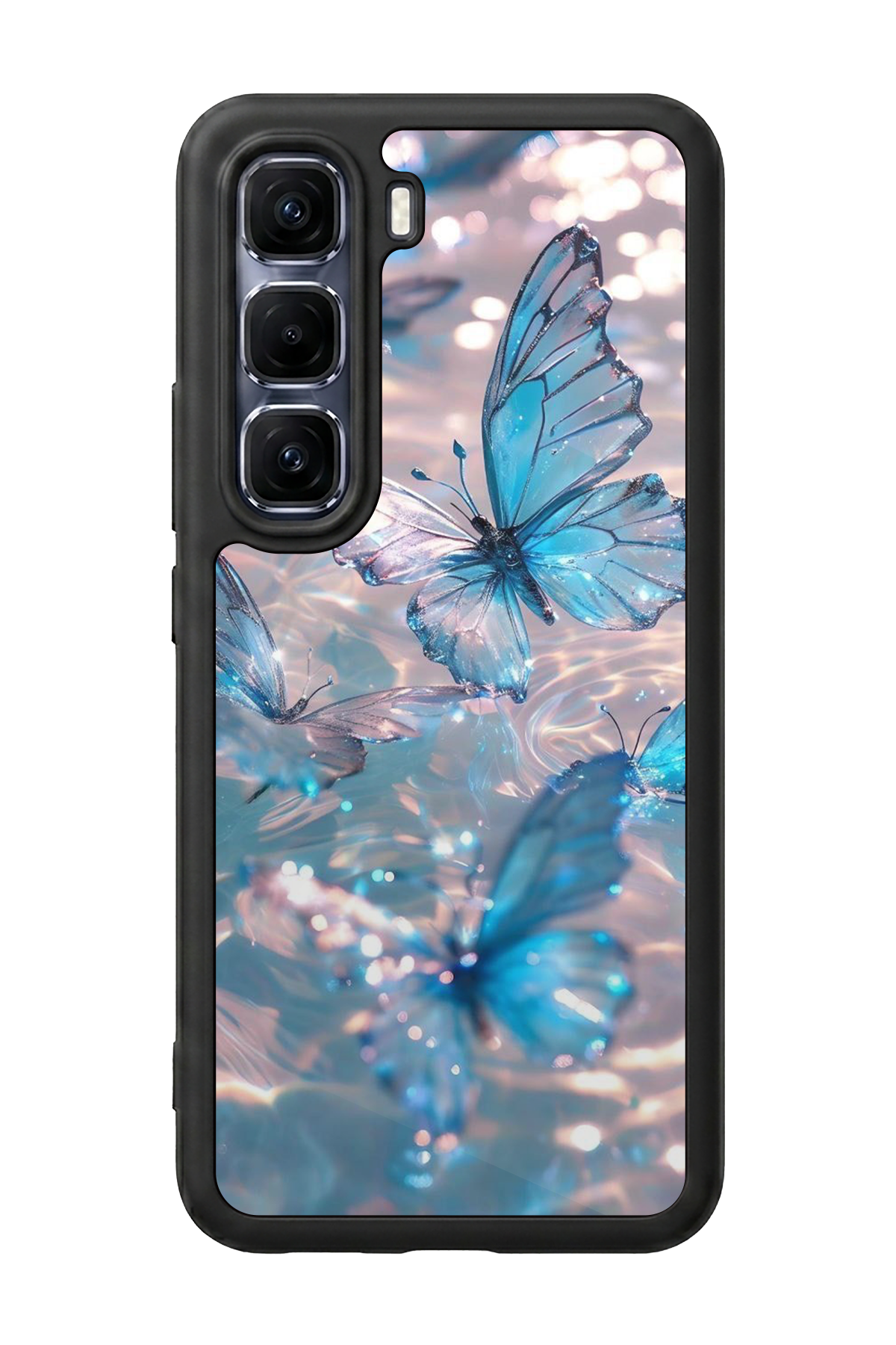 Infinix Hot 60 Pro Plus Uyumlu Kelebek Tasarımlı Glossy Premium Kılıf