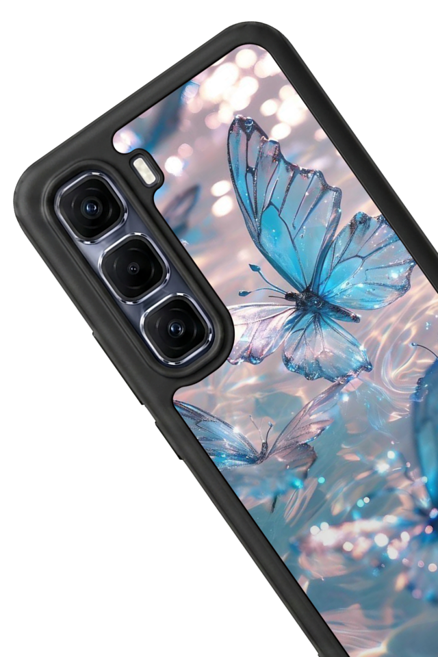 Infinix Hot 60 Pro Plus Uyumlu Kelebek Tasarımlı Glossy Premium Kılıf