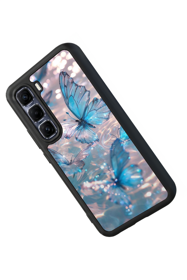Infinix Hot 60 Pro Plus Uyumlu Kelebek Tasarımlı Glossy Premium Kılıf