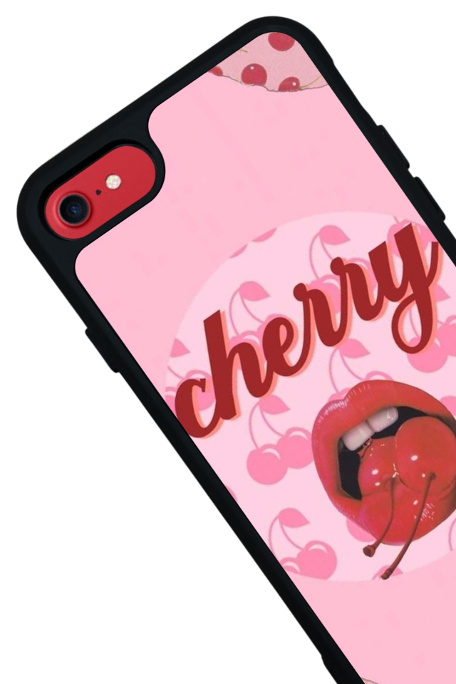 iPhone 8 Uyumlu Kiraz Tasarımlı Glossy Premium Kılıf