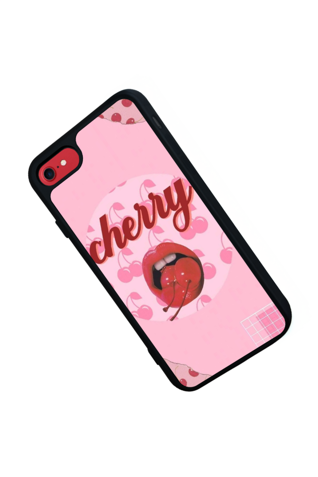 iPhone 8 Uyumlu Kiraz Tasarımlı Glossy Premium Kılıf