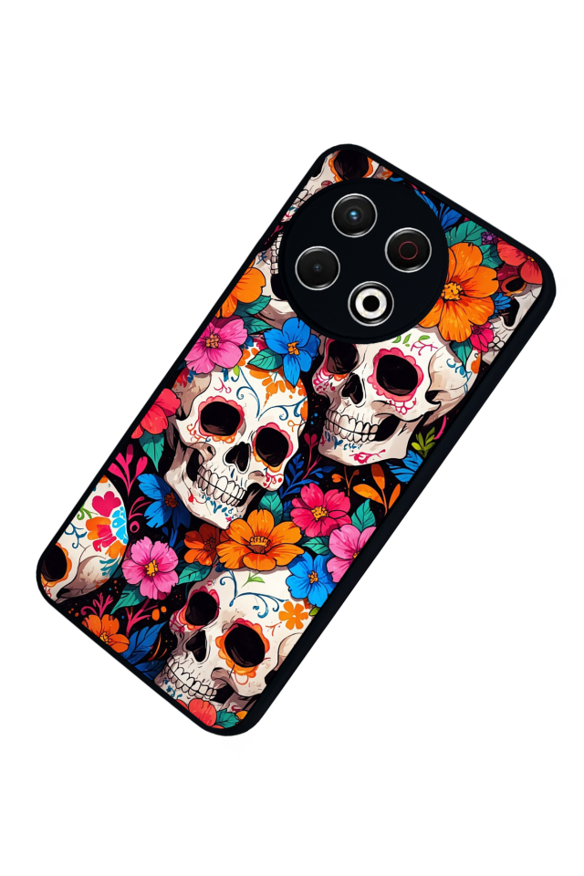 Tecno Spark 30 Pro Uyumlu KuruKafa Tasarımlı Glossy Premium Kılıf