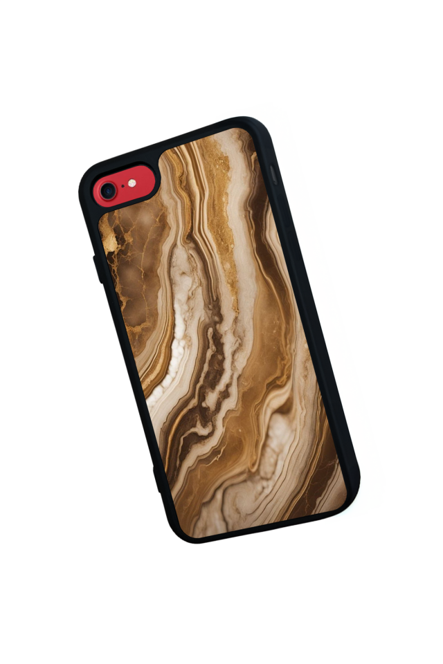 iPhone SE Uyumlu Mermer Marble Tasarımlı Glossy Premium Kılıf