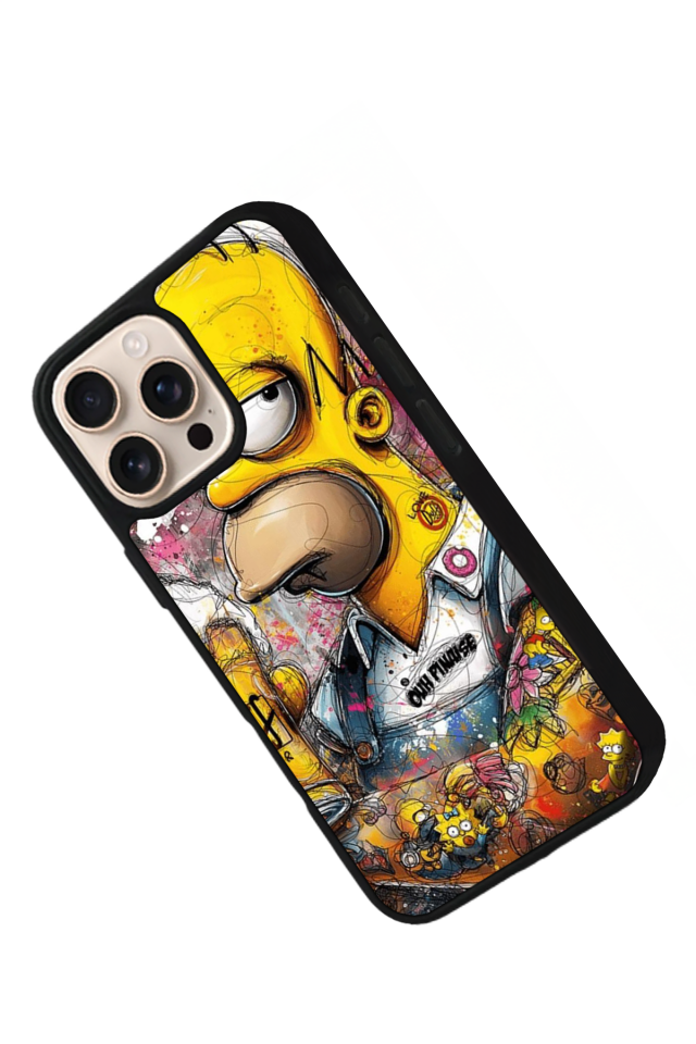 iPhone 16 Pro Uyumlu The Simpsons Tasarımlı Glossy Premium Kılıf