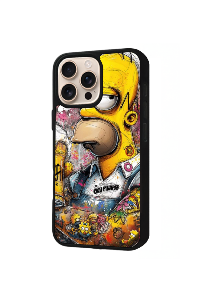 iPhone 16 Pro Uyumlu The Simpsons Tasarımlı Glossy Premium Kılıf