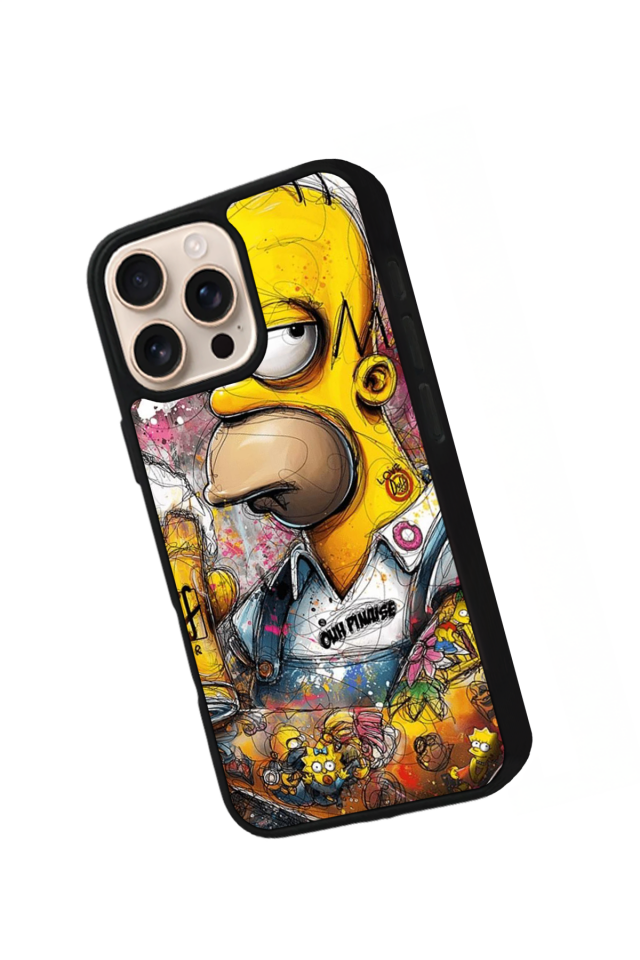 iPhone 16 Pro Uyumlu The Simpsons Tasarımlı Glossy Premium Kılıf