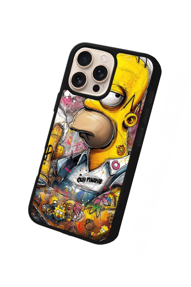 iPhone 16 Pro Uyumlu The Simpsons Tasarımlı Glossy Premium Kılıf