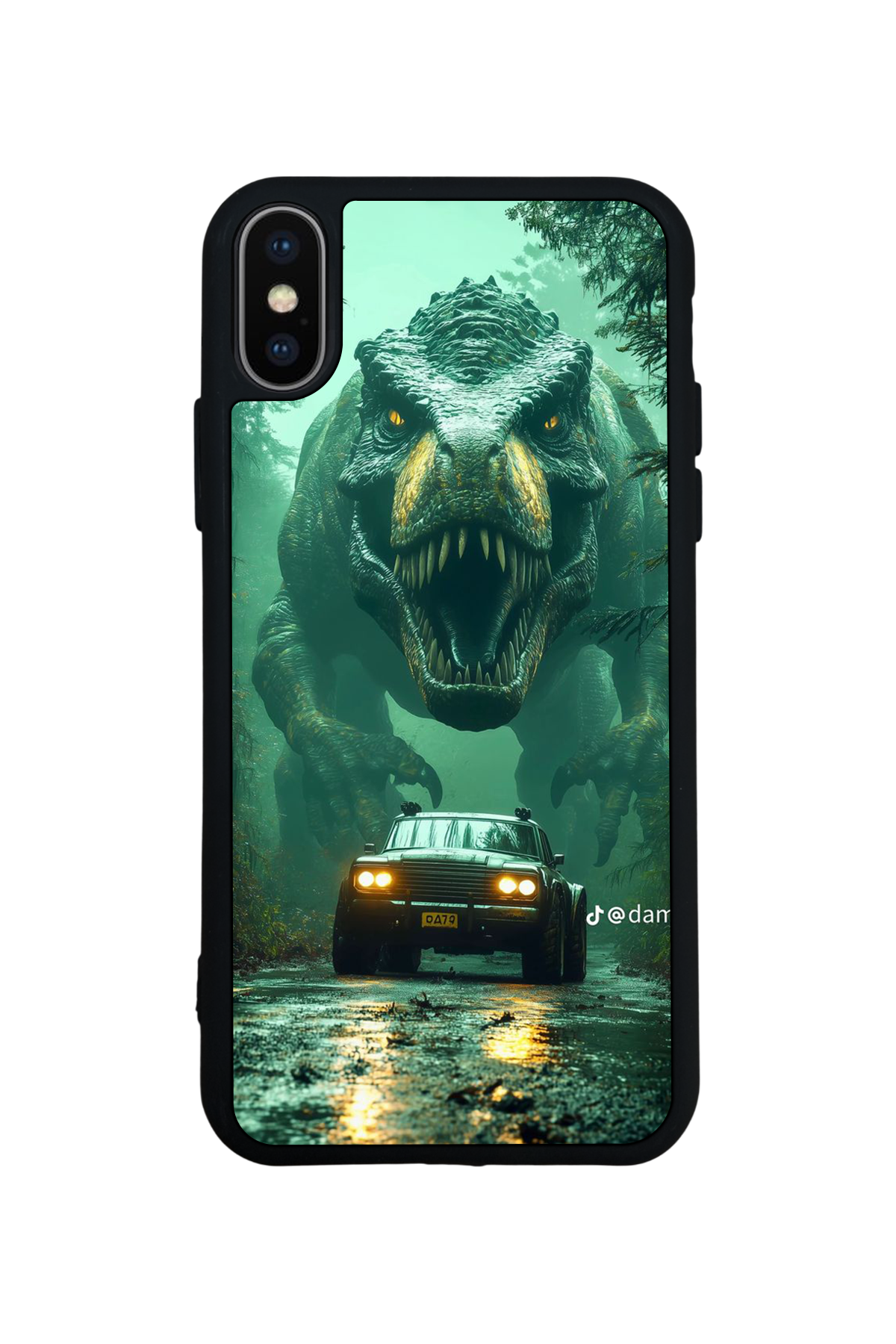 iPhone X/ XS Uyumlu Dinazor Tasarımlı Glossy Premium Kılıf