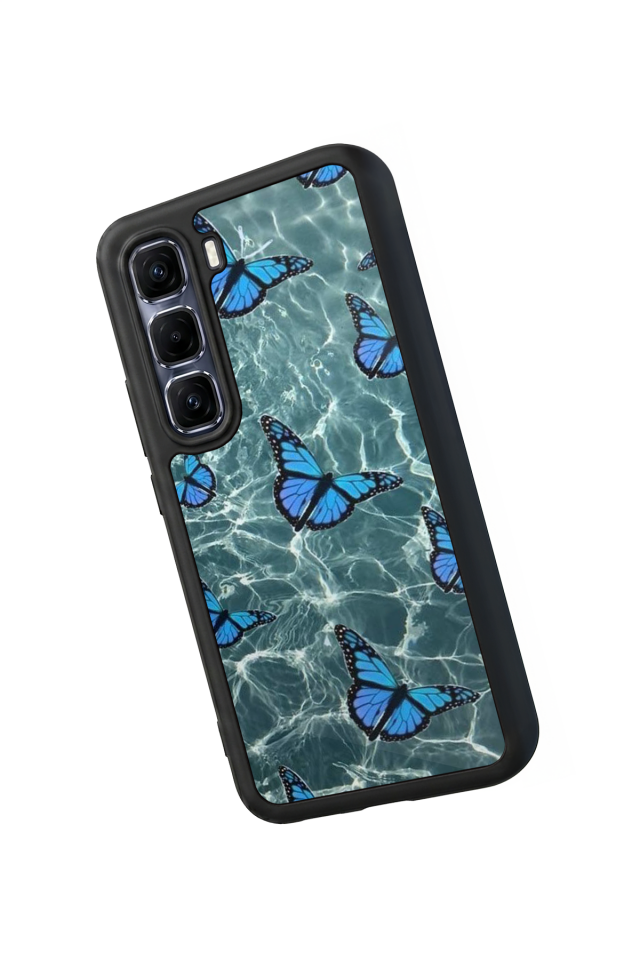 Infinix Hot 60 Pro Plus Uyumlu Kelebek Tasarımlı Glossy Premium Kılıf