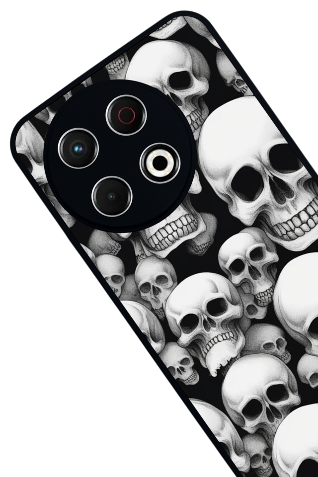 Tecno Spark 30 Pro Uyumlu KuruKafa Tasarımlı Glossy Premium Kılıf