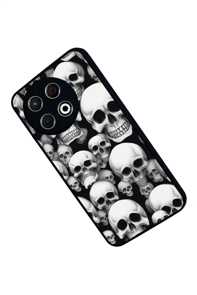 Tecno Spark 30 Pro Uyumlu KuruKafa Tasarımlı Glossy Premium Kılıf