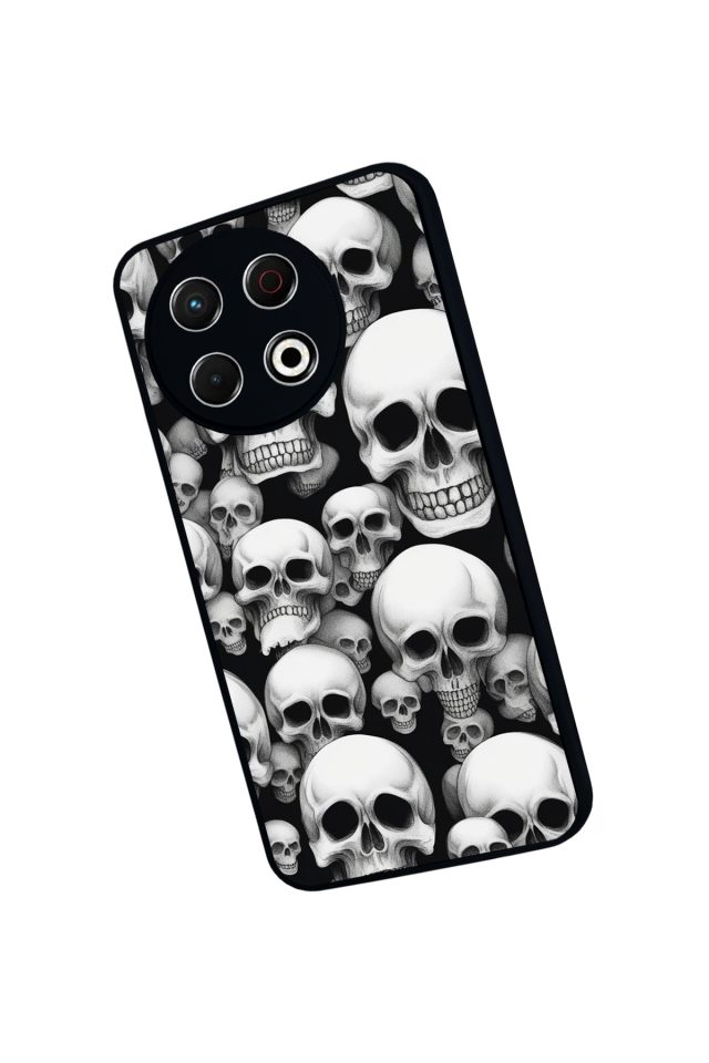 Tecno Spark 30 Pro Uyumlu KuruKafa Tasarımlı Glossy Premium Kılıf