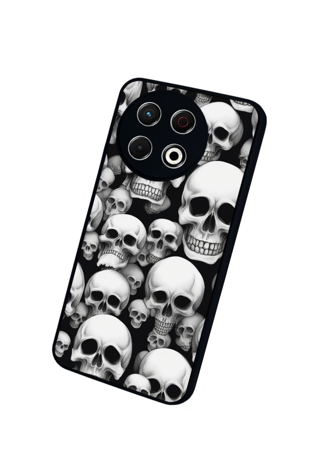 Tecno Spark 30 Pro Uyumlu KuruKafa Tasarımlı Glossy Premium Kılıf