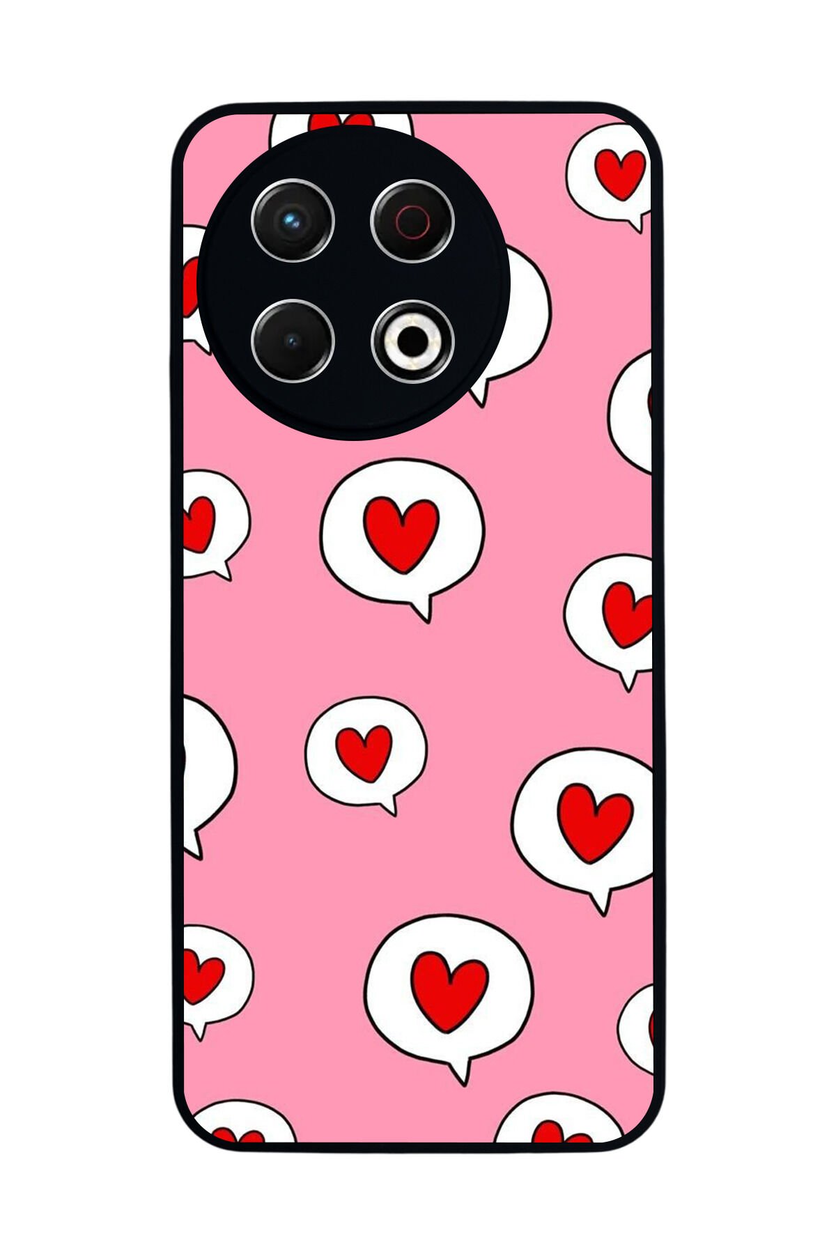 Tecno Spark 30 Pro Uyumlu Kalp Love Tasarımlı Glossy Premium Kılıf