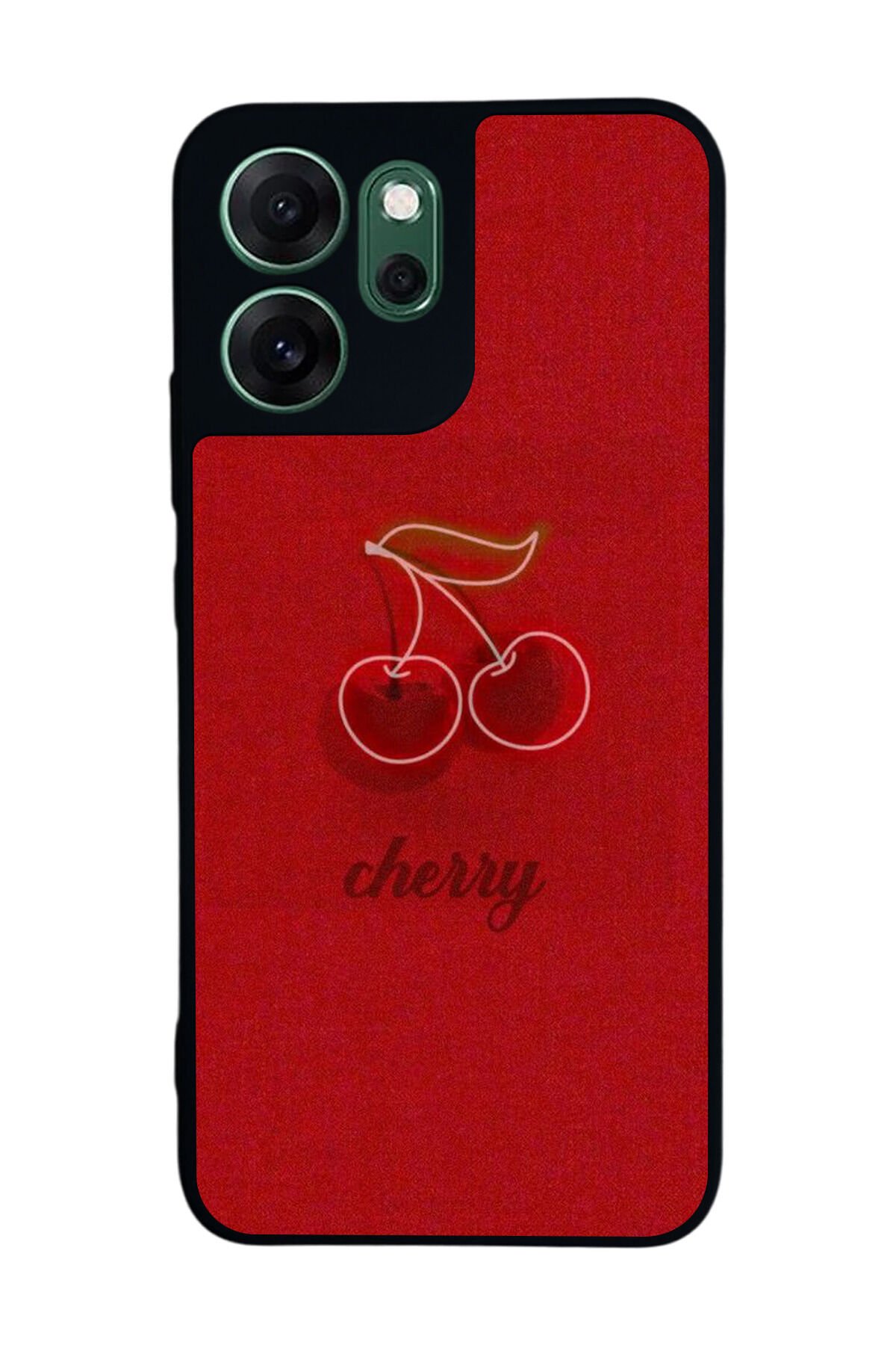 Oppo Reno 14F Uyumlu Kiraz Tasarımlı Glossy Premium Kılıf