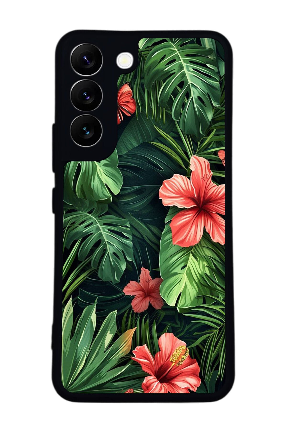 Samsung Galaxy S22 Uyumlu Botanik Tasarımlı Glossy Premium Kılıf