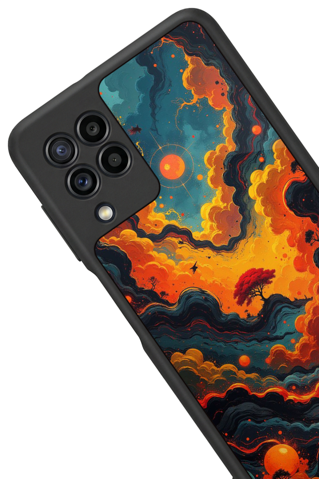 Samsung Galaxy M32 Uyumlu Abstract Tasarımlı Glossy Premium Kılıf