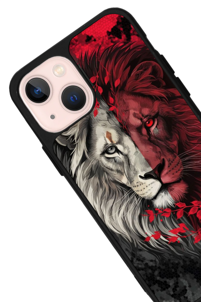 iPhone 13/14 Uyumlu Aslan Tasarımlı Glossy Premium Kılıf
