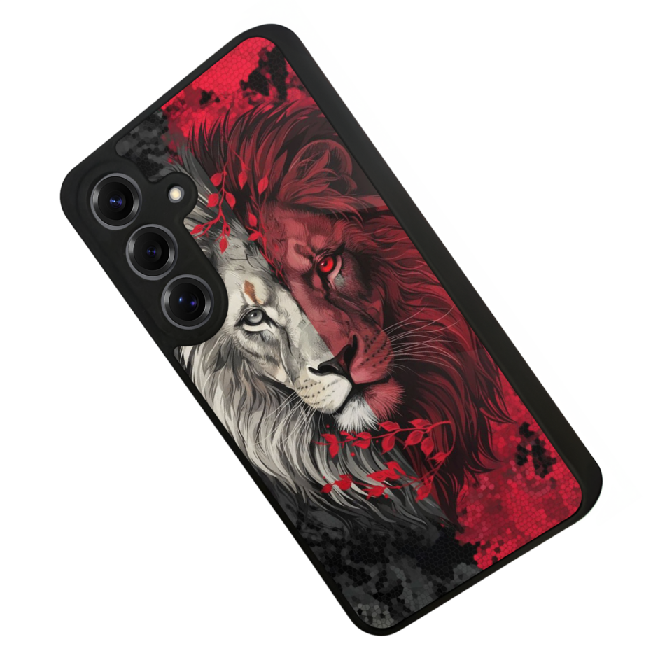 Samsung Galaxy S25 Uyumlu Aslan Tasarımlı Glossy Premium Kılıf