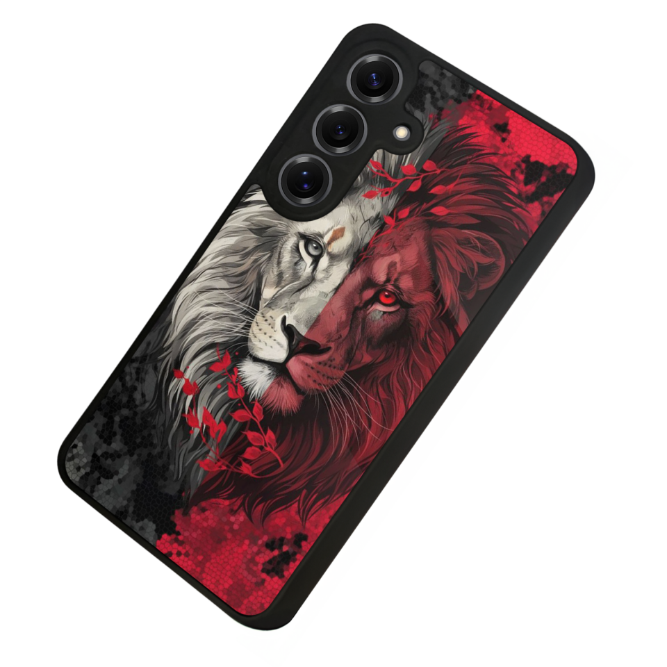 Samsung Galaxy S25 Uyumlu Aslan Tasarımlı Glossy Premium Kılıf