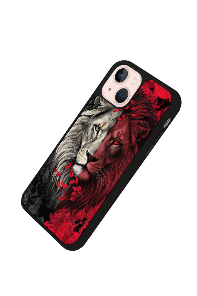 iPhone 13/14 Uyumlu Aslan Tasarımlı Glossy Premium Kılıf