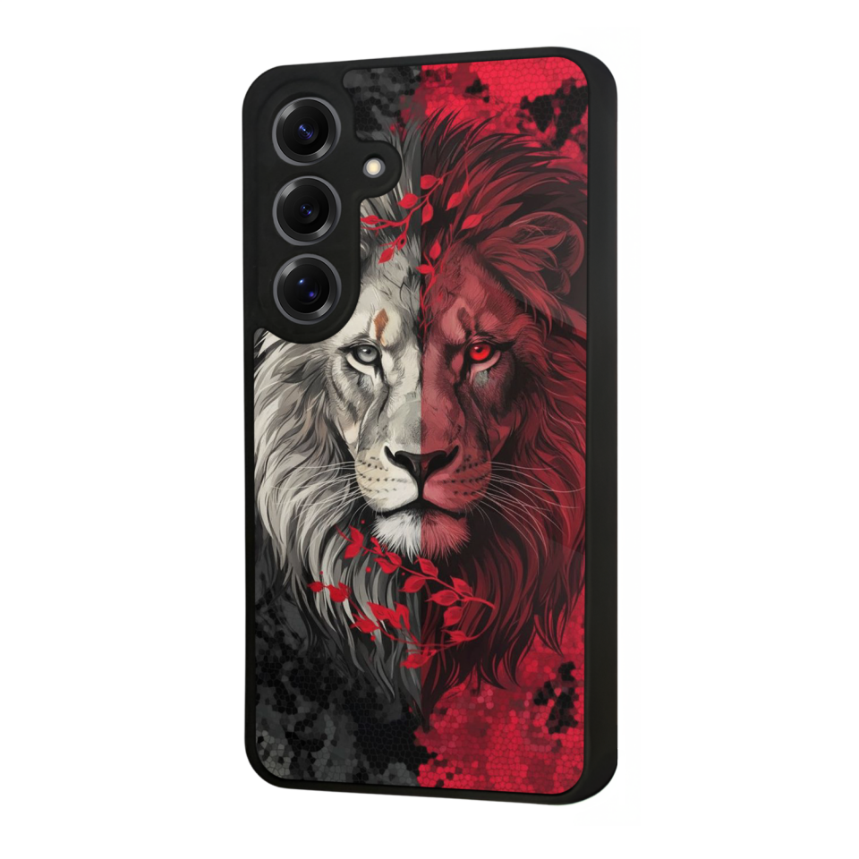 Samsung Galaxy S25 Uyumlu Aslan Tasarımlı Glossy Premium Kılıf