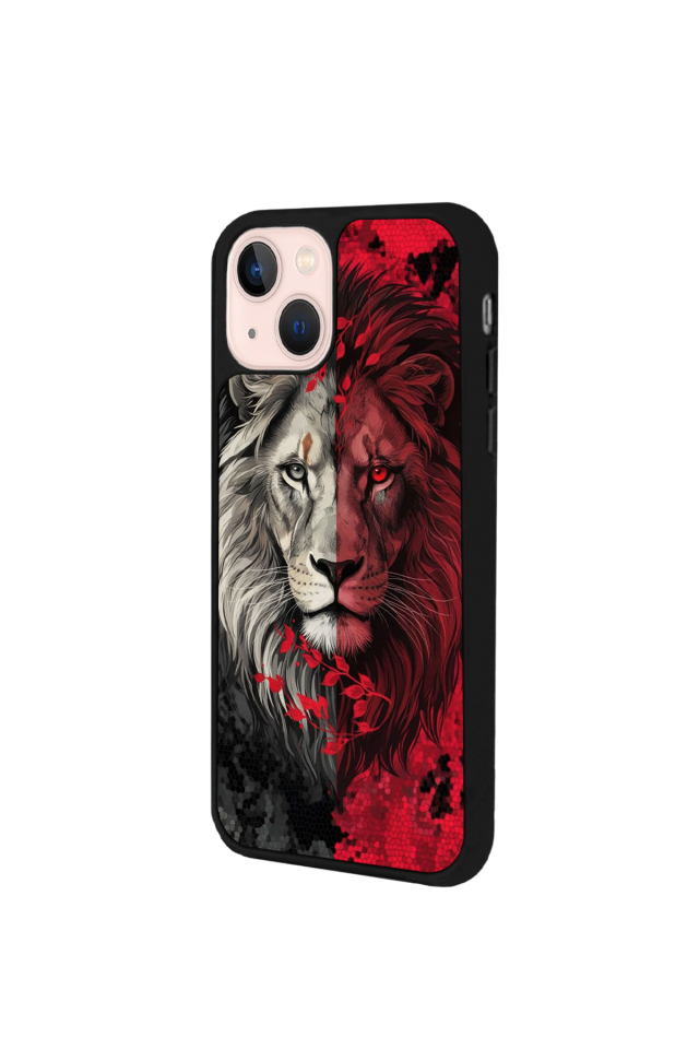 iPhone 13/14 Uyumlu Aslan Tasarımlı Glossy Premium Kılıf