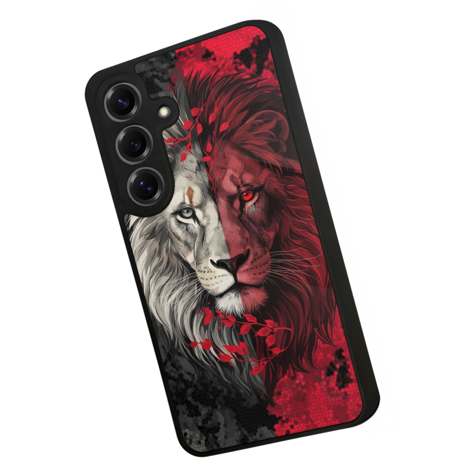 Samsung Galaxy S25 Uyumlu Aslan Tasarımlı Glossy Premium Kılıf