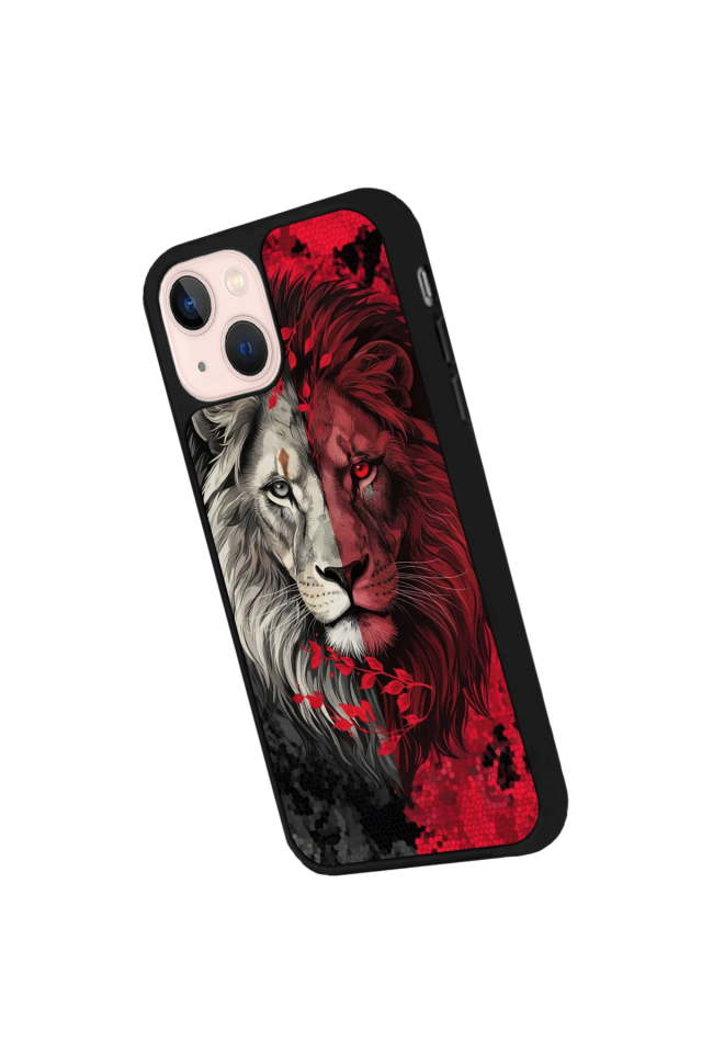 iPhone 13/14 Uyumlu Aslan Tasarımlı Glossy Premium Kılıf