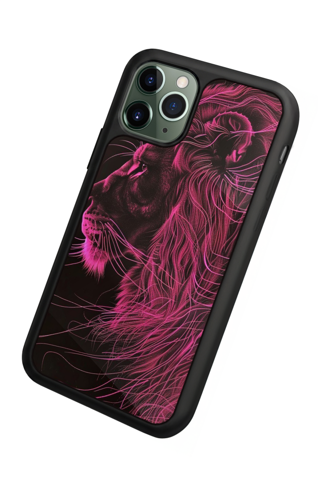 iPhone 11 Pro Max Uyumlu Aslan Tasarımlı Glossy Premium Kılıf