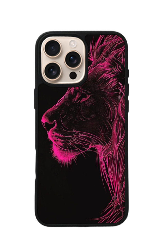 iPhone 14 Pro Uyumlu Aslan Tasarımlı Glossy Premium Kılıf