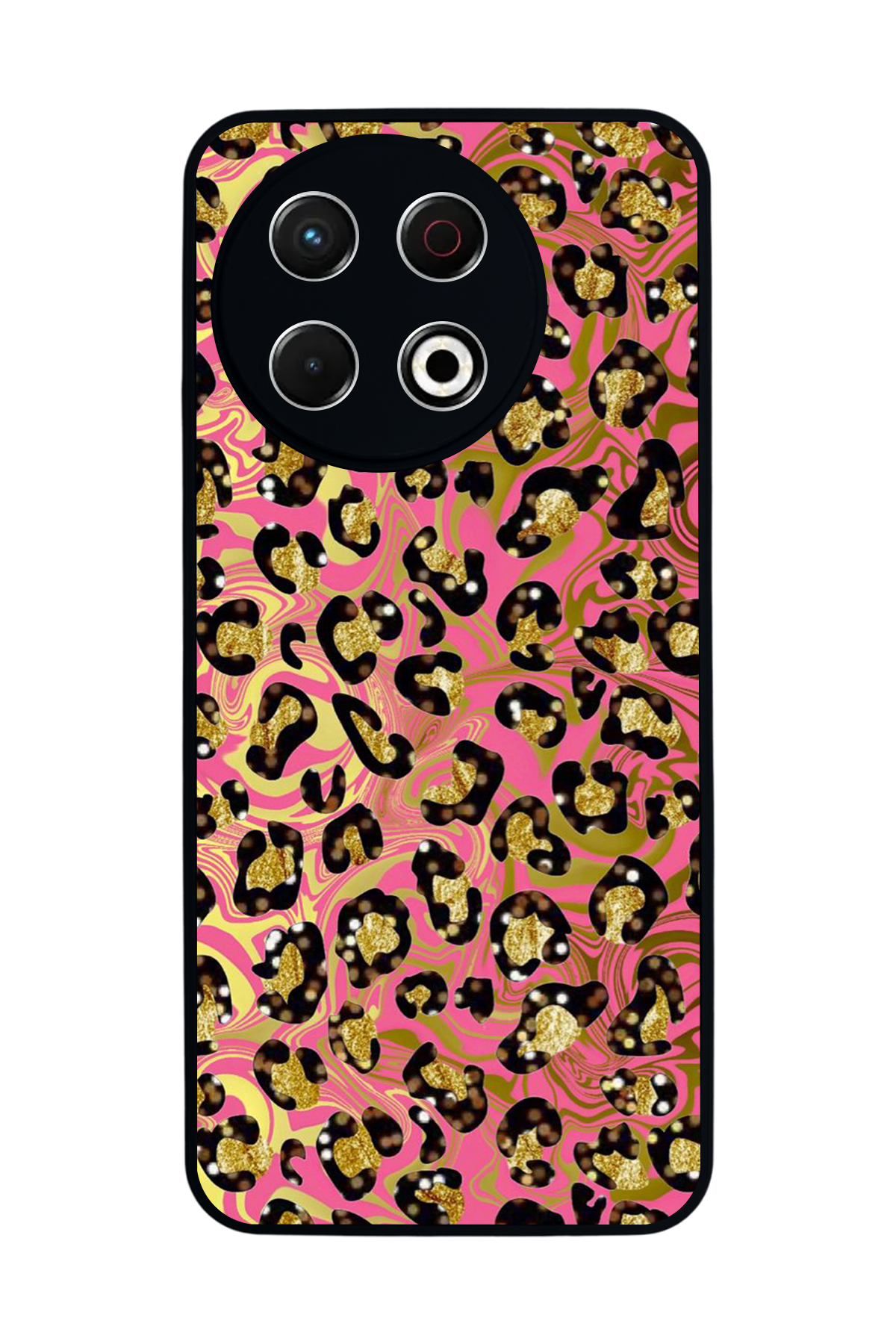 Tecno Spark 30 Pro Uyumlu Hologram Leopar Tasarımlı Glossy Premium Kılıf