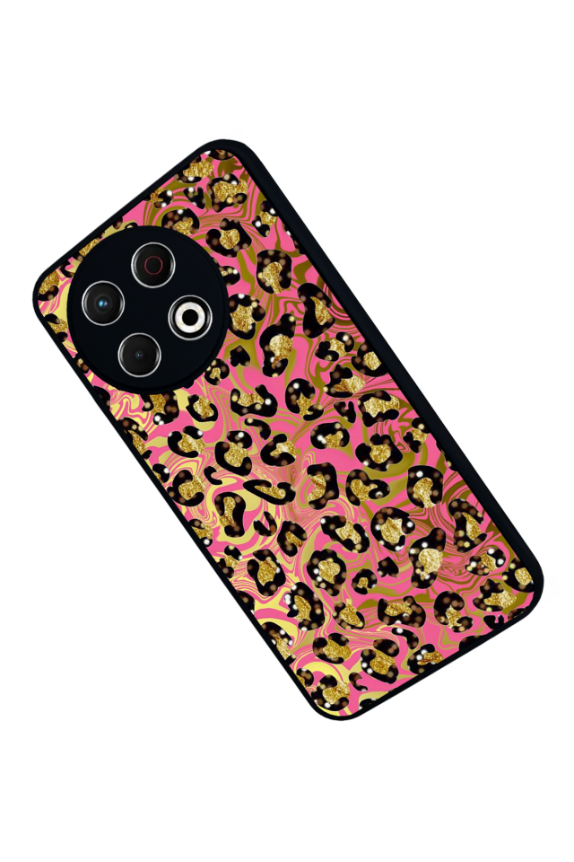 Tecno Spark 30 Pro Uyumlu Hologram Leopar Tasarımlı Glossy Premium Kılıf